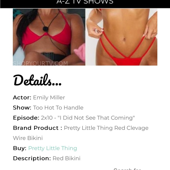 Pretty little thing Red cleavage wire bikini top - Picture 9 of 9